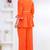 orange rayon stitched kurti set with lace design