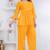 mustard rayon v-neck lace flared co-ord set for women