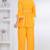 mustard rayon v-neck lace flared co-ord set for women