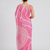 Pink printed art silk saree with blouse piece