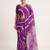 Purple printed art silk saree with blouse piece