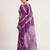 Purple printed art silk saree with blouse piece
