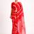 Red printed art silk saree with blouse piece