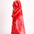 Red printed art silk saree with blouse piece