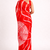 Red printed art silk saree with blouse piece