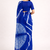 Royal blue printed art silk saree with blouse piece