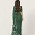Dark green printed art silk saree with blouse piece