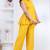 yellow rayon lace work anarkali co-ord set for women