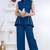 blue rayon lace work anarkali co-ord set for women