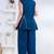 blue rayon lace work anarkali co-ord set for women