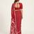 Dark red printed art silk saree with blouse piece