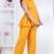 mustard rayon lace work anarkali co-ord set for women