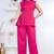 pink rayon lace work anarkali co-ord set for women