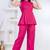 pink rayon lace work anarkali co-ord set for women