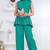 green rayon lace work anarkali co-ord set for women