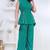 green rayon lace work anarkali co-ord set for women