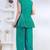 green rayon lace work anarkali co-ord set for women