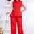 red rayon lace work anarkali co-ord set for women