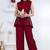 maroon rayon lace work anarkali co-ord set for women