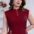 maroon rayon lace work anarkali co-ord set for women
