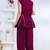 purple rayon lace work anarkali co-ord set for women