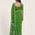 Green printed art silk saree with blouse piece