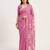 Pink printed art silk saree with blouse piece