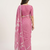 Pink printed art silk saree with blouse piece
