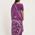 Purple printed art silk saree with blouse piece