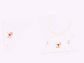 White color net resham embroidered & zircon work saree 4