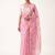 Pink woven linen saree with blouse piece