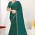 Rama color fendi satin silk two tone zircon work saree