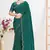 Rama color fendi satin silk two tone zircon work saree