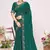 Rama color fendi satin silk two tone zircon work saree