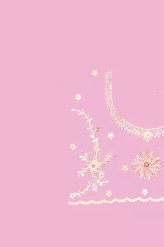 Dusty pink color net resham embroidered & zircon work saree