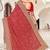 Red color georgette zari embroidered & zircon work saree