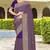 Purple color georgette zari embroidered & zircon work saree