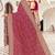 Cherry color georgette zari embroidered & zircon work saree