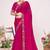 Rani color fendi satin silk two tone zircon work saree