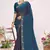 Morpeach color fendi satin silk blend two tone zircon work saree
