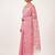 Pink woven linen saree with blouse piece