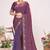Dusty purple color fendi satin silk two tone zircon work saree