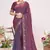 Dusty purple color fendi satin silk two tone zircon work saree