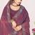 Dusty purple color fendi satin silk two tone zircon work saree