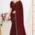 Maroon color fendi satin silk two tone zircon work saree