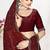 Maroon color fendi satin silk two tone zircon work saree