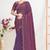 Dusty purple color fendi satin silk two tone zircon work saree