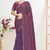 Dusty purple color fendi satin silk two tone zircon work saree