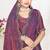 Dusty purple color fendi satin silk two tone zircon work saree