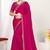 Rani color fendi satin silk two tone zircon work saree